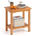 thumbnail image 1 of Gymax Outdoor Acacia Wood Side Table 2-Tier Patio End Table w/ Slatted Tabletop, 1 of 9