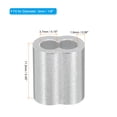 thumbnail image 2 of Unique Bargains 1/8' 3mm Aluminum Crimping Loop Sleeve Double Ferrule for Wire Rope Cable Line End, Silver 50 Pack, 2 of 5