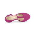 thumbnail image 4 of BLISSFUL STEP Women's Shoes Round Toe Stiletto Heel T-Strap Sandals Hot Pink 7, 4 of 7
