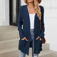 thumbnail image 2 of cfhntfmh Womens Casual Cardigan Ribbed Knit Open Front Long Cardigans Lounge Long Sleeve Sweater Outwear with Pockets, 2 of 4