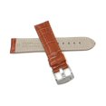 thumbnail image 4 of 20mm Mens' Alligator Style Leather Watch Band Strap, Glossy Finish, Stainless Steel Buckle, 4 of 7