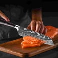 thumbnail image 4 of 7 Inch Santoku Knife Stainless Steel Non-Slip Sheath and Handle Black, 4 of 7