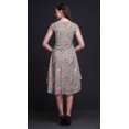 thumbnail image 2 of Bimba Robe d'Été Sans Manches à Col Rond pour Femmes, Imprimée de Feuilles Grises et de Bégonias, Tenue Décontractée - Très Petit, 2 of 6