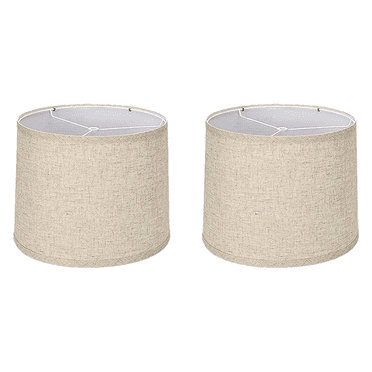 2PCS Lamp Shades Natural Linen Lampshades High Replacement Fabric Lampshades for Table Lamp Floor Lamp-Beige
