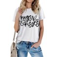 thumbnail image 5 of RKSTN Hauts pour Femmes Saint-Valentin Cœur d'Amour Lettres Imprimées Mode Blouse Confortable Hauts Tempérament Couleur Unie Col Rond Manches Courtes Hauts, 5 of 5