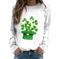 thumbnail image 1 of QIPOPIQ Chandails à Manches Longues pour Femmes T-Shirts de la Saint-Patrick Chandail Shamrock T-Shirt Vert Hauts T-Shirts de la Saint-Patrick Tuniques à Col Rond pour Dames T-Shirts de Fête T-Shirts Graphiques Aubaines, 1 of 4