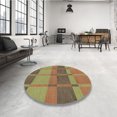 thumbnail image 4 of Ahgly Tapis d'Intérieur Lavable en Machine Carré Marron Selle, 6 Pieds Carré, 4 of 7