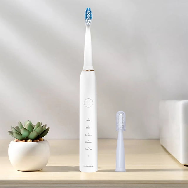 RKSTN Electric toothbrush Toothbrush With 2 Brush Heads , 5 Modes Toothbrush For Adults , Travel Rechargeable Power Toothbrush With Timer