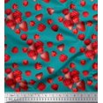 thumbnail image 1 of Soimoi Rayon Fabric Raspberry,Strawberry & Cherry Fruits Print Fabric by Yard 56 Inch Wide, 1 of 3