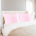 thumbnail image 2 of PiccoCasa Set of 2 Standard Satin Pillowcase Durable&Soft Enveloped Pink, 2 of 7