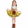 thumbnail image 2 of Huvoen Robe de Bal à Manches Courtes pour Filles, Col Rond, Smockée, à Nouer, Ligne A, Volants, Fluide, Évasée, Halloween, Robe de Soubrette, Jaune, P, 2 of 5