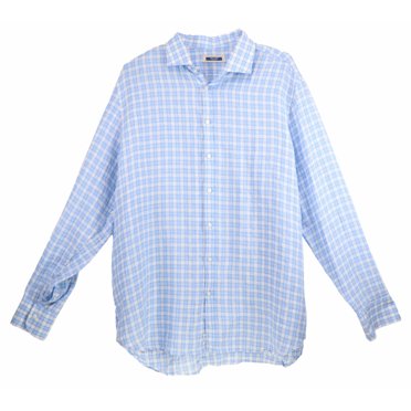 Taccaliti Chemise à Carreaux à Carreaux Bleu / Blanc pour Homme, Boutonnée, Décontractée - TTG