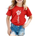 thumbnail image 1 of LUOGENLI T-Shirt pour Filles Garçon et Fille Mode Décontractée Imprimé Col Rond Ample Manche Courte T-Shirt Haut Chemises pour Filles Longueur Midi Petite Rouge 3-4 Ans, 1 of 1