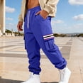 thumbnail image 4 of Ceisia Men Solid Color Loose Casual Pants Elastic Waist Drawstring Sports Gift Work Trousers, 4 of 9