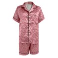 thumbnail image 5 of Kcodviy Pyjama d'Intérieur en Satin Imprimé pour Femmes, Tenue de Sommeil à Manches Courtes avec Col à Revers, Pyjama en Soie Style Patinage, Pyjama comme Pyjamas pour Femmes, Ensemble de Pyjama en Dentelle Confortable, Costume Multicolore, 5 of 5