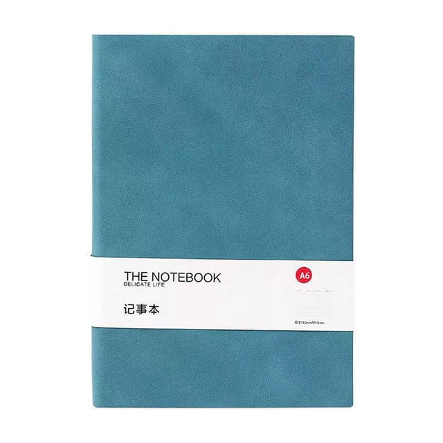 Blank Journal Notebook, A6, 192 Pages Thick Sketch Book, Hardcover Leather Notebooks for Work & Aesthetic Composition Note Book Journals for Work Note Taking Diary Library Supplies, Seaweed Green