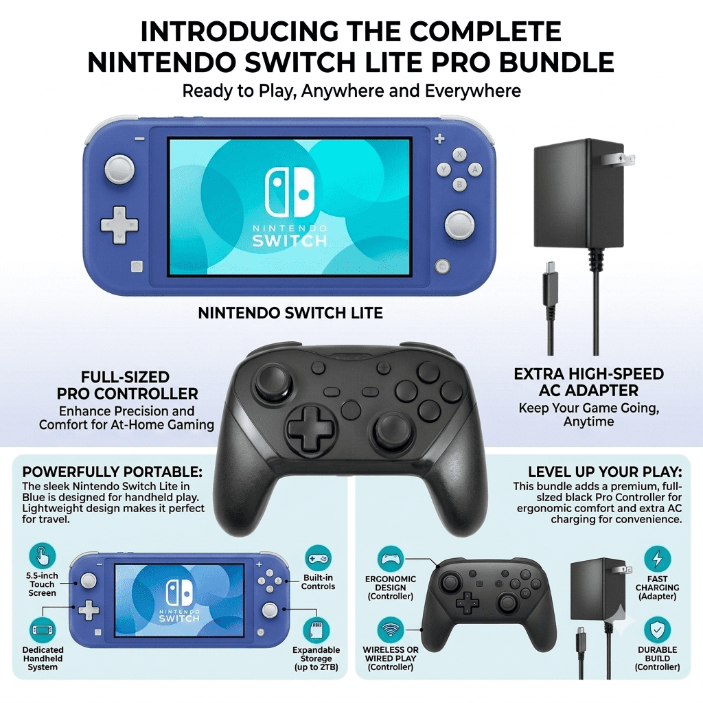 Nintendo Switch Lite Handheld Video Game Console (Blue
