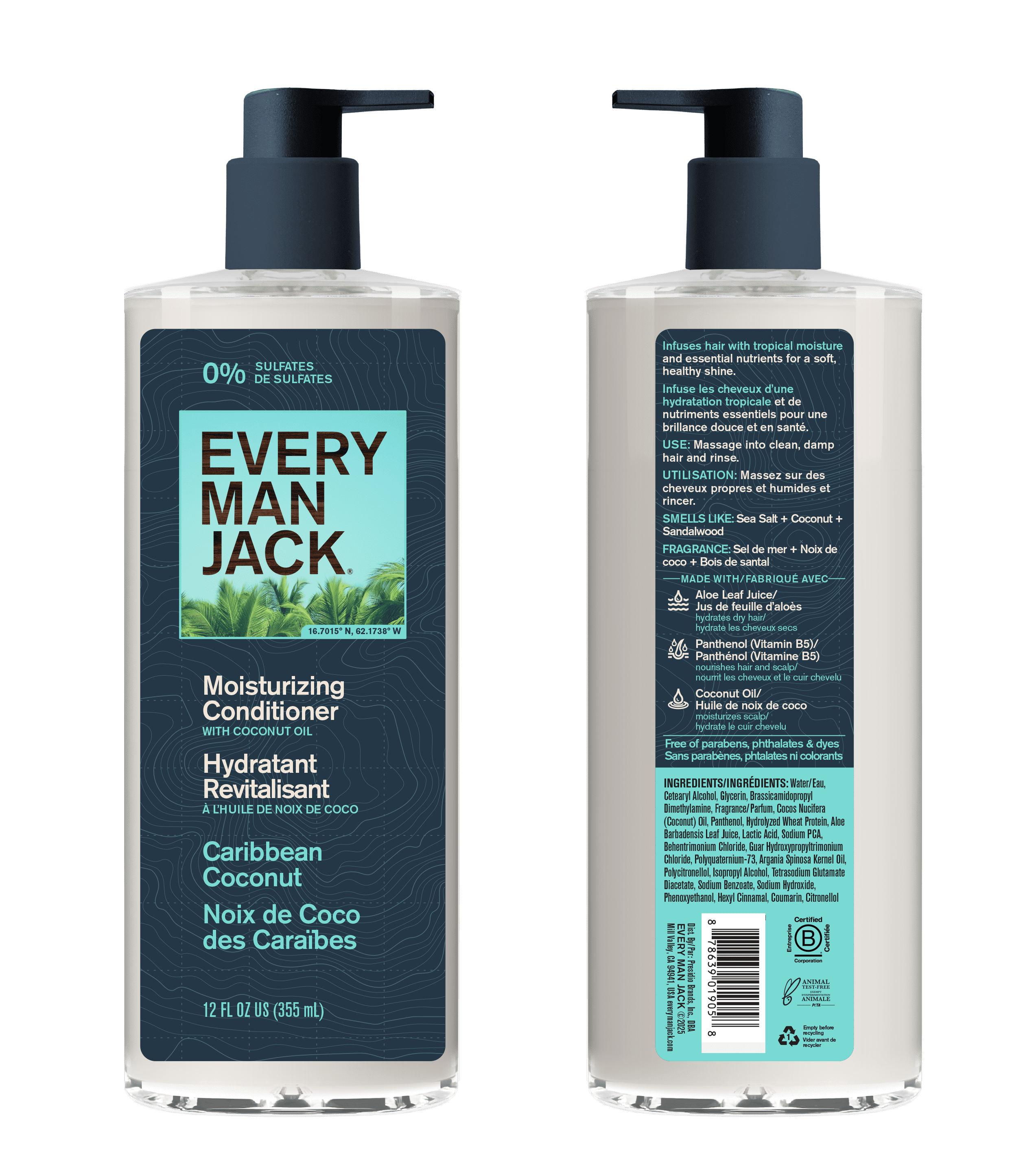 Every Man Jack Revitalisant Hydratant à l'Huile de Noix de Coco, Noix de Coco des Caraïbes