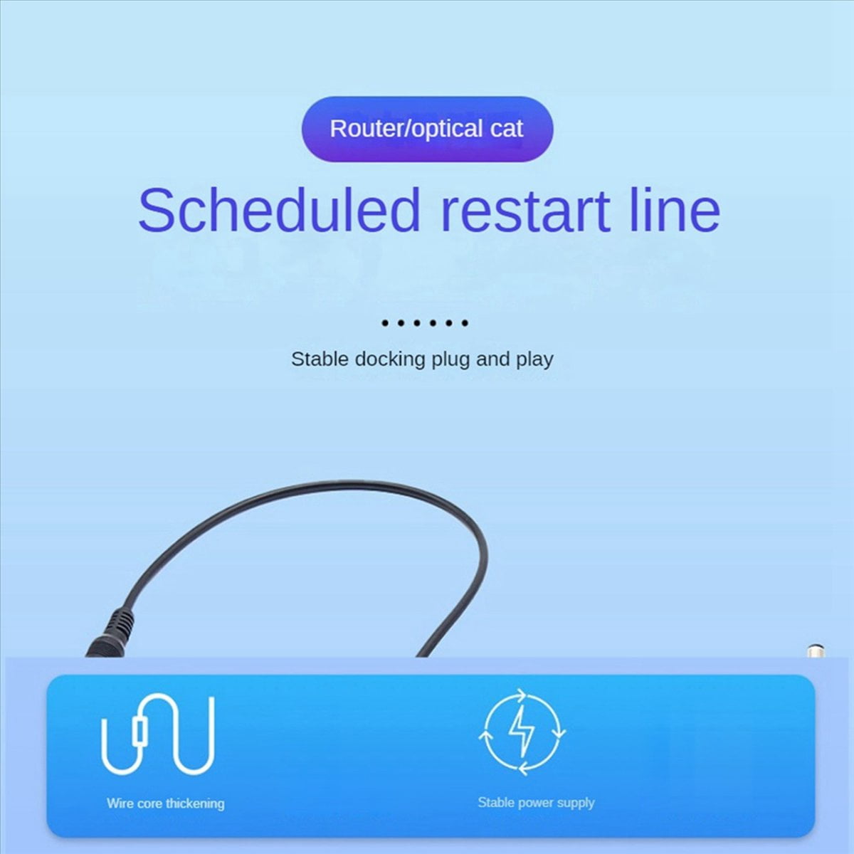3X 24 Hour Auto Reboot Router Routing Timer Reset Tool DC Power Timing Fiber Modem Router DC Power Manager Black