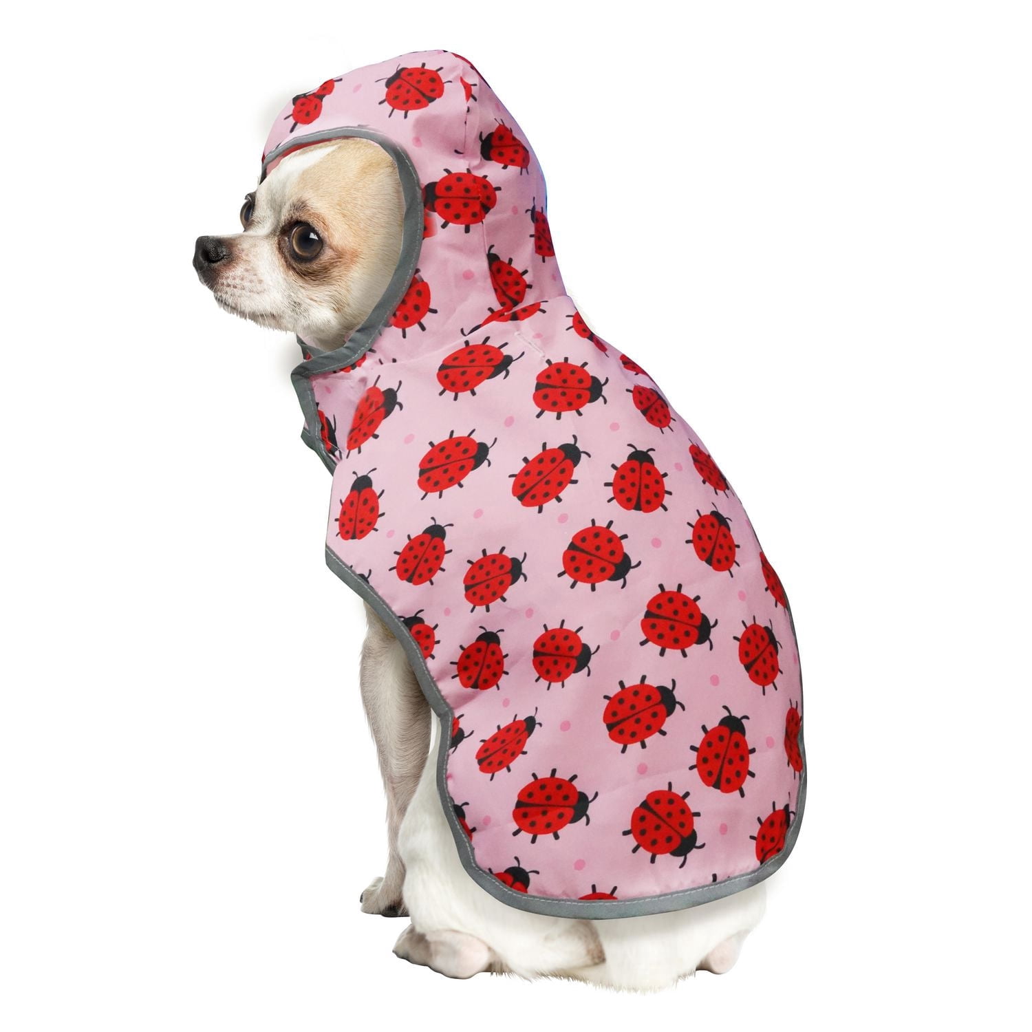 Fetchwear Dog Clothes: Ladybug Raincoat, Size XS-XL