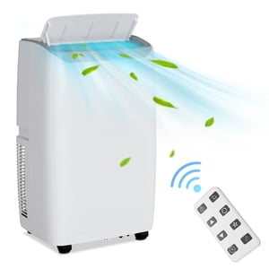 GarveeHome 14,000 BTU portatif Air Conditionneur jusqu'à 750 - Oui. 3-In-1 petit AC Unité avec refroidisseur/déhumidificateur, petit Air Conditionneur avec roues / Kit de contrôle / ventouse, blanc