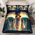 thumbnail image 2 of Erosebridal Ensemble de Draps Filles Ange Grand Lit, Ensembles de Literie Princesse Fée Format Grand Lit 4 Pcs, 2 of 7