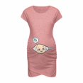 thumbnail image 2 of Vêtements de Grossesse Offres de l'Action de Grâce Liquidation Été Vêtements de Maternité pour Femmes Col Rond Manches Courtes Volants Pli Hauts de Grossesse, 2 of 5