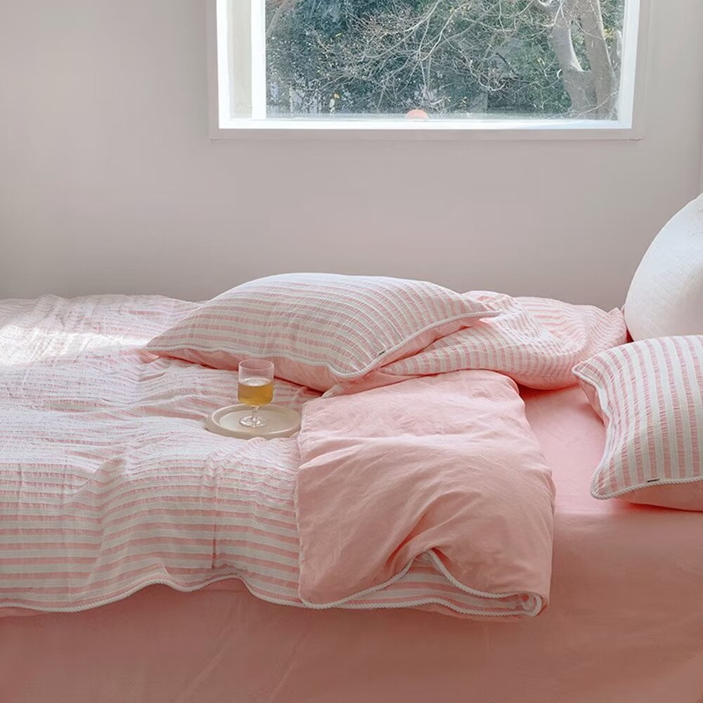Zhuge Bed Sheets Set, Bedding Sheets Pillowcases Kit, Twin Bed Set, Hotel Bedding, Home Decor(Pink)