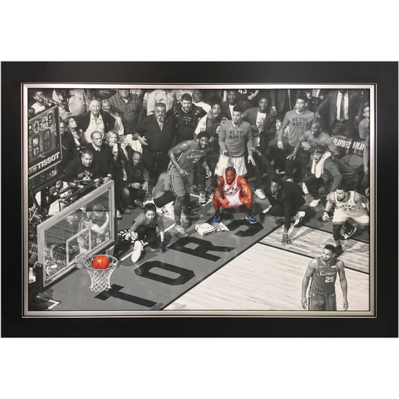 Kawhi Leonard Spotlight Framed Canvas – Toronto Buzzer Beater – Basketball Eastern Semis Playoff Print – Basketball Fan Wall Art – Collectible Decor – 33.5 x 23.5 Inches