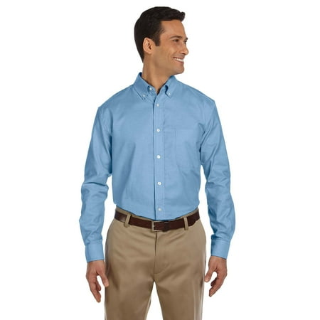 Harriton Men's Long-Sleeve Oxford with Stain-Release