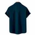 thumbnail image 4 of HKEJIAOI Chemises Habillées pour Hommes à Manches Courtes Chemise à Rayures Imprimées Décontractée Mode à Col à Revers à Manches Courtes Blouse, 4 of 4