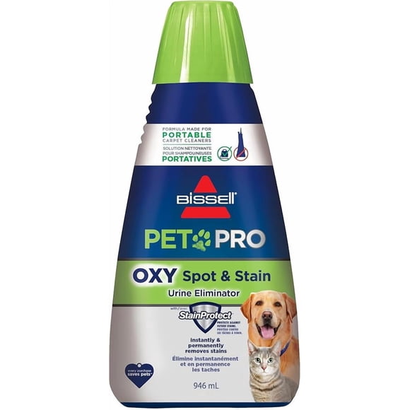 BISSELL Professional Pet Spot & Stain + OXY Formula for Portable Carpet and Upholstery Cleaners, Car and Auto Detailer, Solution for Little Green & SpotClean Machines (32 oz), 2034C