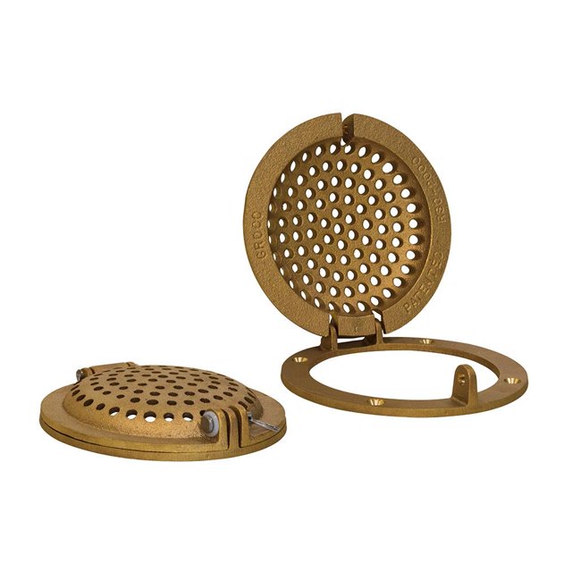GROCO Passoire à Coque Ronde en Bronze avec Porte d'Accès F-jusqu'à 2" à Travers-Coque