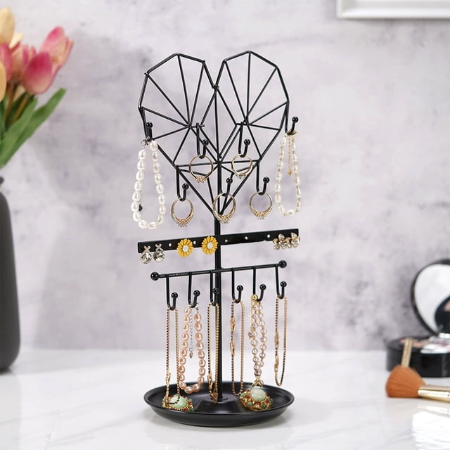 Amzcrzy Iron Jewelry Organizer Butterflies Type Clouds Type Heart Type Jewelry Display Rack Hanging Vertical Earring Rack Bracelet Necklace Storage Racks Jewelry Organizer Jewelry Box