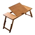 thumbnail image 3 of GROWTH TANK Foldable Table Laptop Lap Desk Rectangle Bamboo Portable Stand Adjustable Angle for Camping Balconies Computer Outdoor Picnic Brown Large, 3 of 9