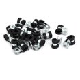 thumbnail image 1 of Unique Bargains 6mm Dia Rubber Lined R Shaped Zinc Plated Pipe Clip Cable Clamp 20pcs, 1 of 1