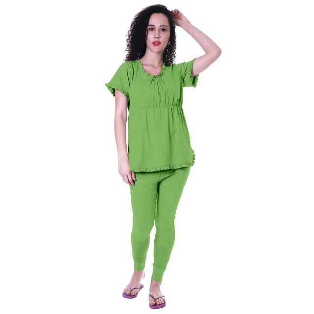 Moomaya Ensemble de Nuit pour Femmes Pyjama en Coton Tenue de Sommeil 2 Pcs Chemises de Nuit