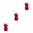 thumbnail image 1 of yingyy 1/2/3 Justaucorps de Danse Justaucorps de Ballet Tenue de Danse Travail Soigné Élastique Résilience Accessoires Attrayants pour Femme Entrejambe Fermé Rouge Vin TG 3 Pcs, 1 of 6