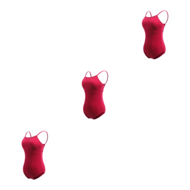 yingyy 1/2/3 Justaucorps de Danse Justaucorps de Ballet Tenue de Danse Travail Soigné Élastique Résilience Accessoires Attrayants pour Femme Entrejambe Fermé Rouge Vin TG 3 Pcs