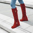 thumbnail image 2 of XZNGL Womens Warm And Comfortable Suede Belt Buckle All Match Inner Heightening Boots, 2 of 9