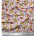 thumbnail image 1 of Soimoi Poly Georgette Tissu Feuilles & Tissu Imprimé Artistique Floral 1 Yard 52 Inch Wide, 1 of 1