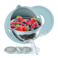 thumbnail image 2 of Colander with Mixing Bowl Grater Set Colander Bowl Fruit Strainer Bowl Colanders&Food Strainers Rotatable Kitchen Bowl-B, 2 of 7