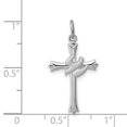 thumbnail image 2 of Sterling Silver Rhodium-plated Holy Spirit Cross with Dove Charm QC1916 (23mm x 14mm), 2 of 2