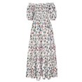 thumbnail image 3 of MesaSe Robes Bohèmes à Fleurs pour Femmes, Épaules Dénudées, Fluides, Ligne A, Plage, Fête, Robe Maxi, Robes de Retour à la Maison, 3 of 7