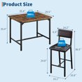 thumbnail image 2 of Dining Table Set for 4 W/Footrest & Backrest, Counter Height Table with 4 Upholstered Bar Stools, Kitchen Table Set with Corner Protector, for Small Space, Retro Brown, 2 of 8