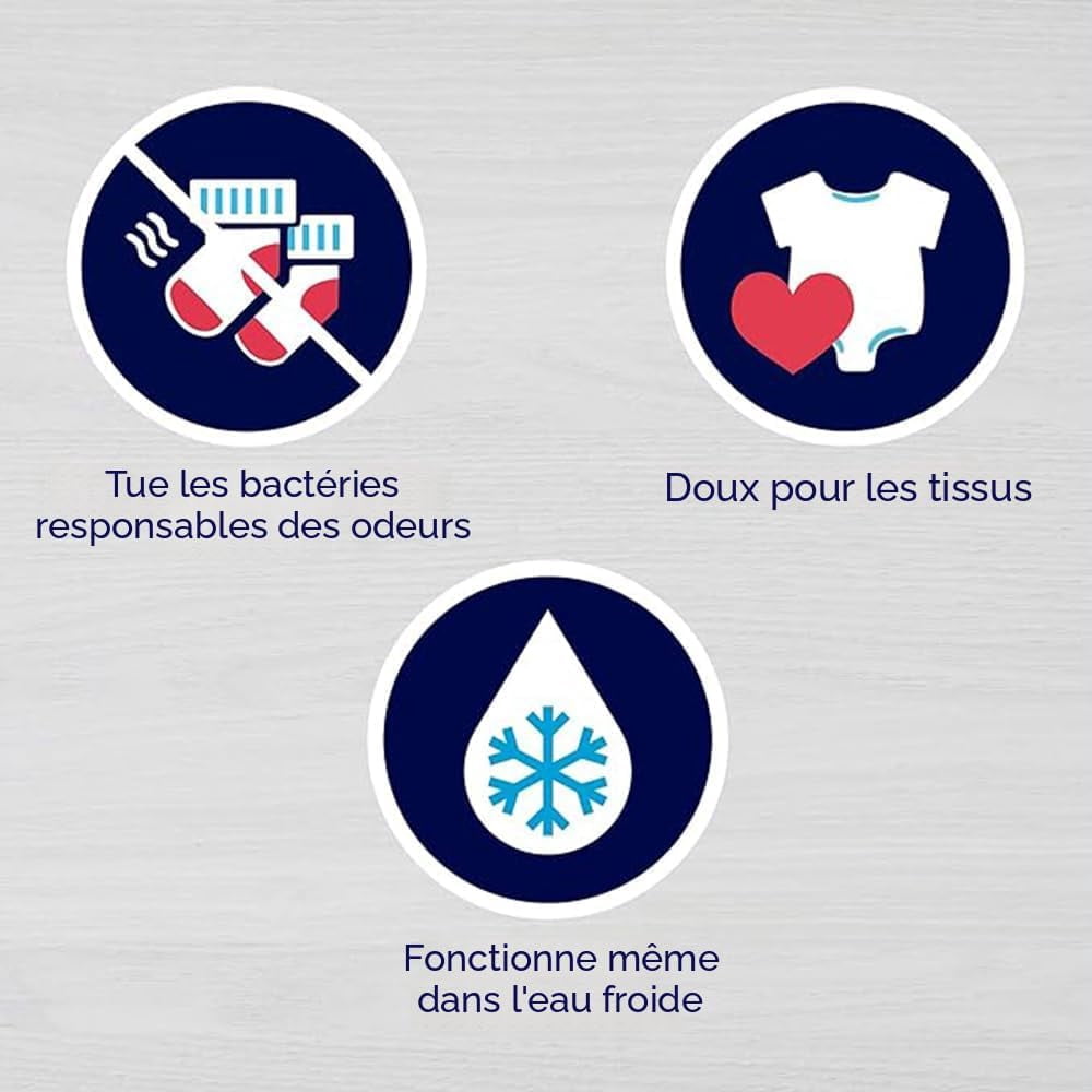 Lysol Désinfectant à lessive gratuit et transparent, sans parfum, sans colorants, 0 % d'eau de Javel, tue 99,9 % des virus et bactéries, 1.2 l