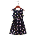 thumbnail image 2 of GDREDA Robe d'Été pour Fille 2025 Filles Tout-Petits Enfants Col Rond Été Sans Manches Décontractée Plage Imprimés Floraux Robe de Fête Noir,5-6 Ans, 2 of 3