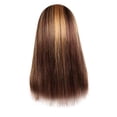 thumbnail image 1 of Perruque Longue Droite pour Femmes en Cheveux Humains Bruns avec Ligne de Cheveux Pré-Épilée, 1 of 4
