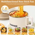 thumbnail image 3 of QJUHUNG Fznkrag Electric Hot Pot 1.9 Qt Ramen Cooker Portable Multi-Functional Lazy Pot for Cooking Pasta Egg Soup 450 W Electric Non-Stick Cooker with Over-Heating Protection for Dorm Of, 3 of 11