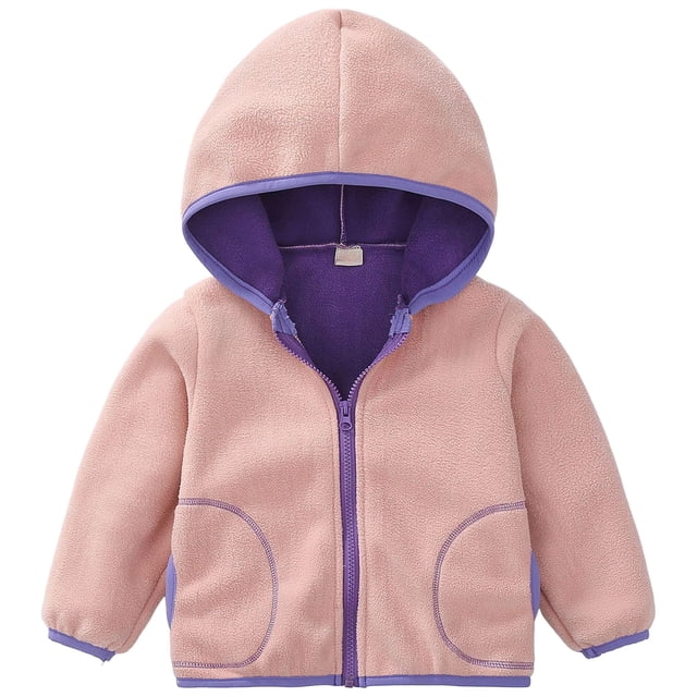 Fashionable And Soft Polar Fleece Jacket For Boys And Girls With Hood And Hidden Pockets